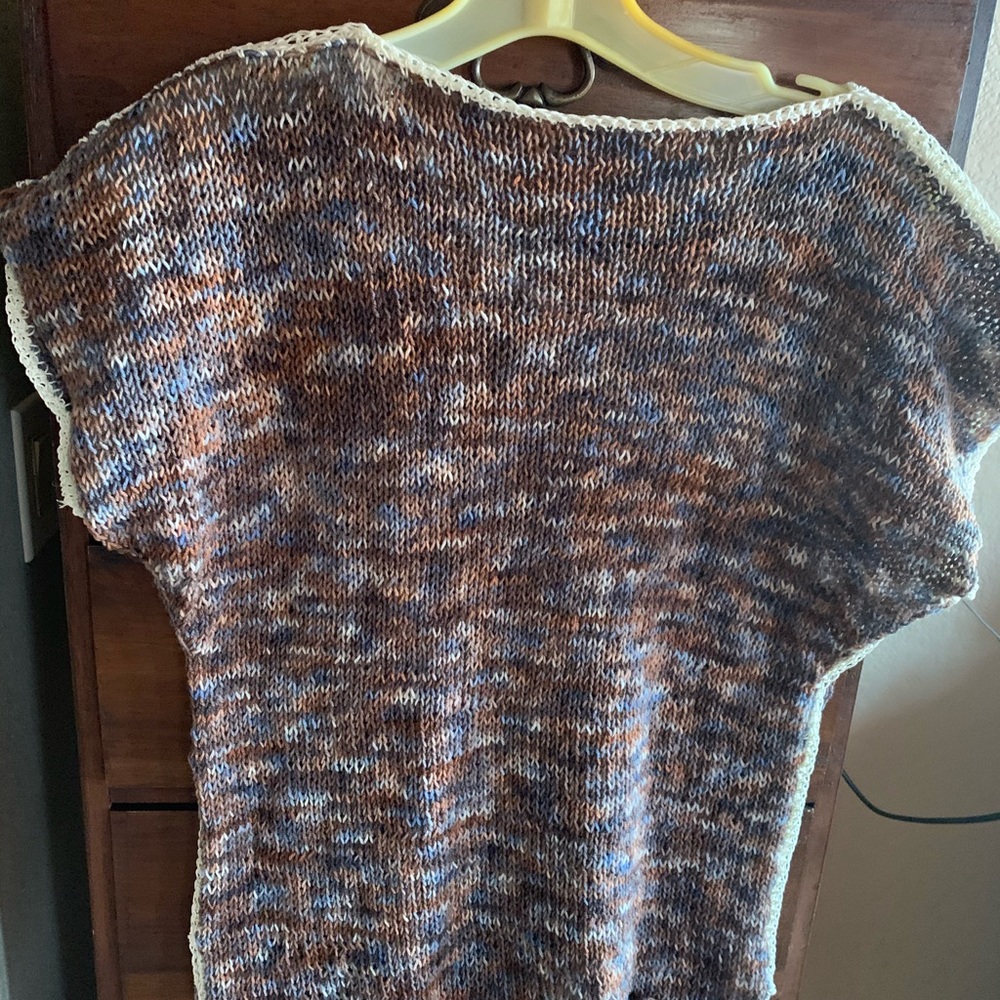 Hand knitted cap sleeve, light wool